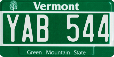 VT license plate YAB544