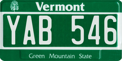 VT license plate YAB546