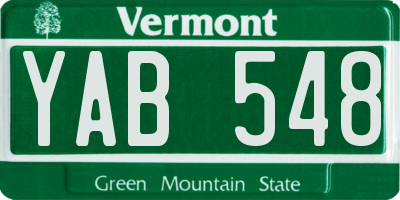 VT license plate YAB548