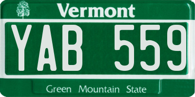 VT license plate YAB559