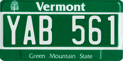 VT license plate YAB561