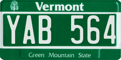 VT license plate YAB564