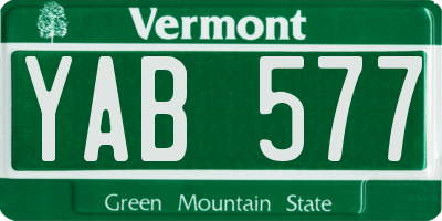 VT license plate YAB577