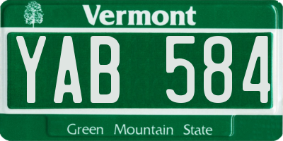 VT license plate YAB584