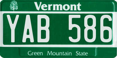 VT license plate YAB586