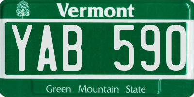 VT license plate YAB590