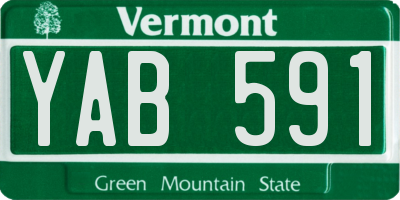 VT license plate YAB591
