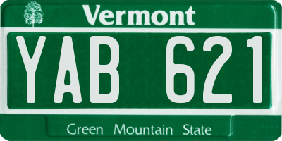 VT license plate YAB621