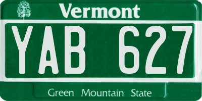 VT license plate YAB627