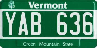 VT license plate YAB636