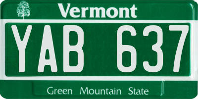 VT license plate YAB637