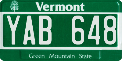 VT license plate YAB648