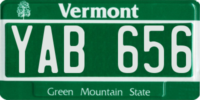 VT license plate YAB656