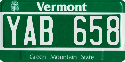 VT license plate YAB658