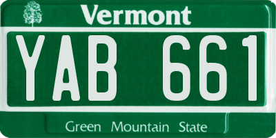 VT license plate YAB661