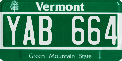 VT license plate YAB664