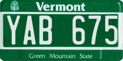 VT license plate YAB675