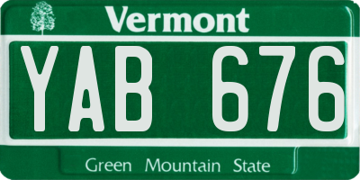 VT license plate YAB676