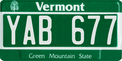 VT license plate YAB677