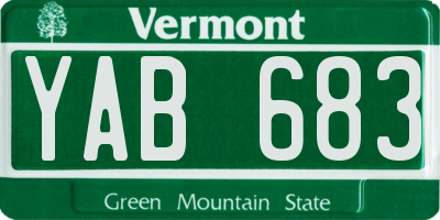VT license plate YAB683