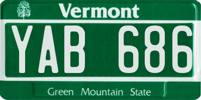 VT license plate YAB686