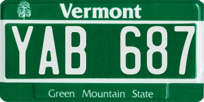 VT license plate YAB687