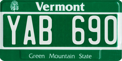 VT license plate YAB690