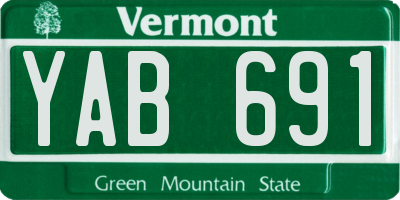 VT license plate YAB691