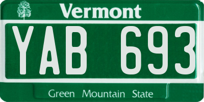 VT license plate YAB693
