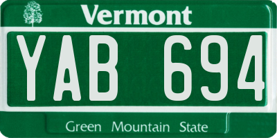 VT license plate YAB694