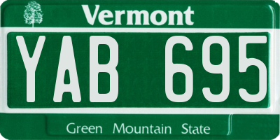 VT license plate YAB695