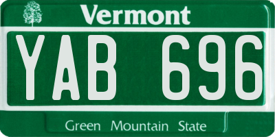 VT license plate YAB696
