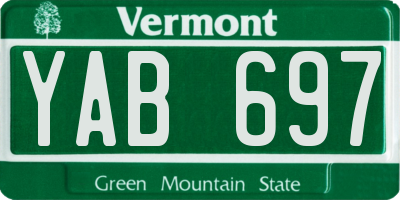 VT license plate YAB697