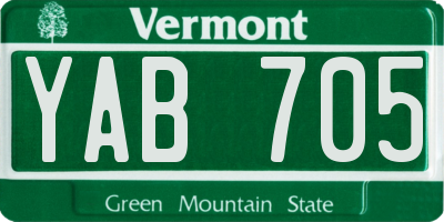 VT license plate YAB705