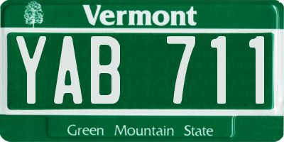 VT license plate YAB711