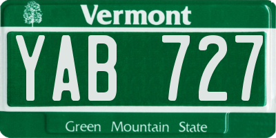 VT license plate YAB727