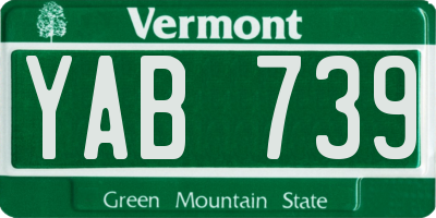 VT license plate YAB739
