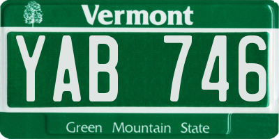 VT license plate YAB746