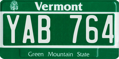 VT license plate YAB764