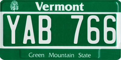 VT license plate YAB766