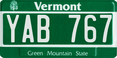 VT license plate YAB767