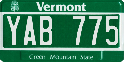 VT license plate YAB775