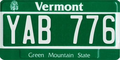 VT license plate YAB776