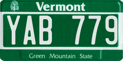 VT license plate YAB779