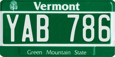 VT license plate YAB786