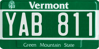 VT license plate YAB811