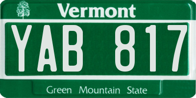 VT license plate YAB817