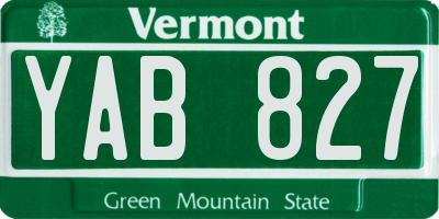 VT license plate YAB827