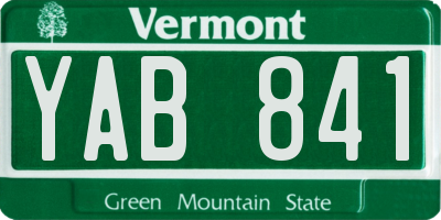 VT license plate YAB841