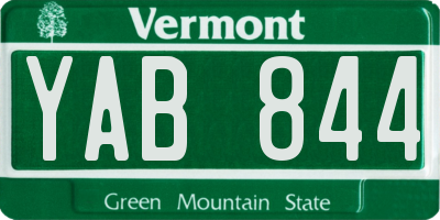 VT license plate YAB844